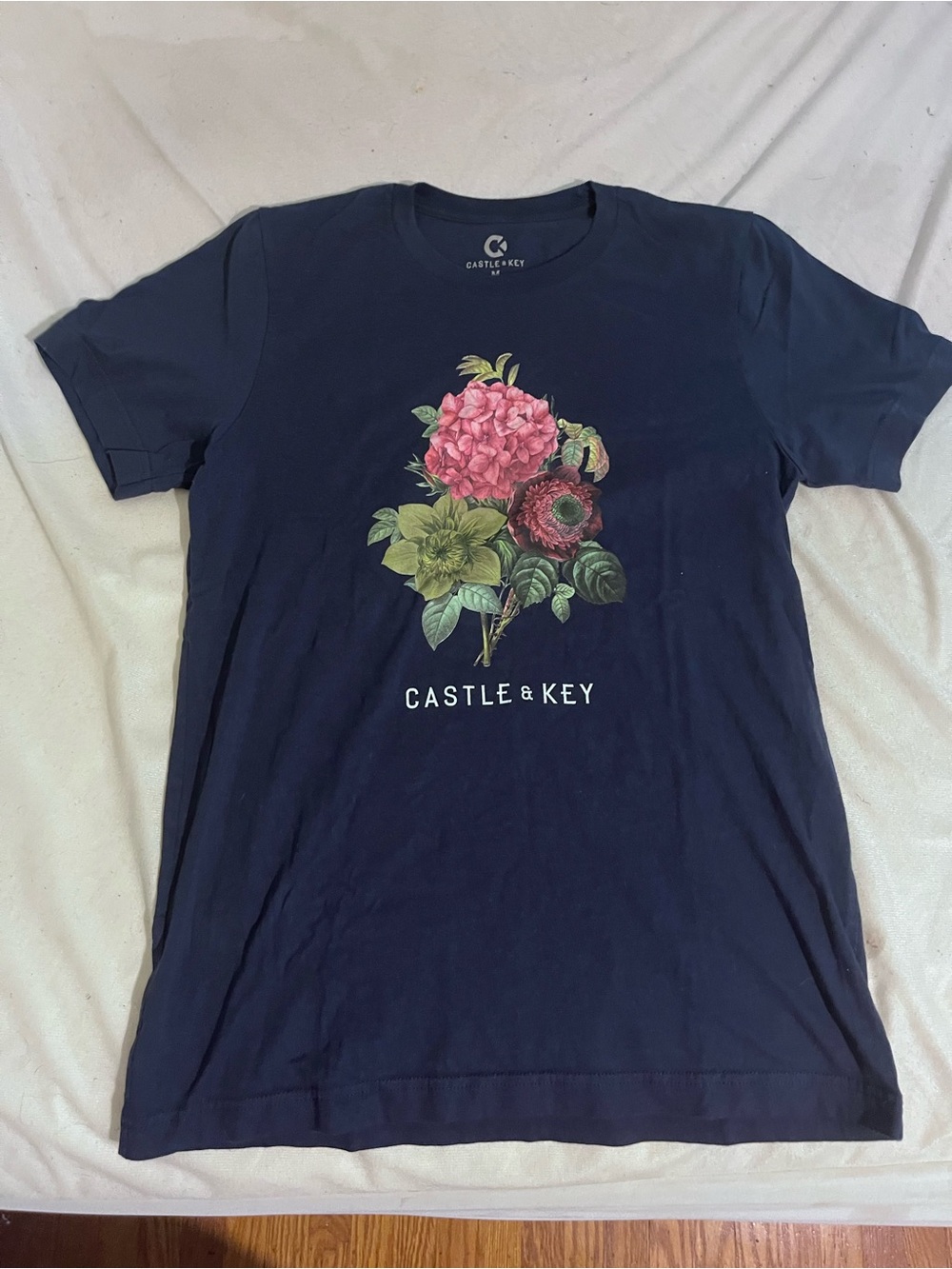 Castle & Key Navy Floral Graphic Tee
